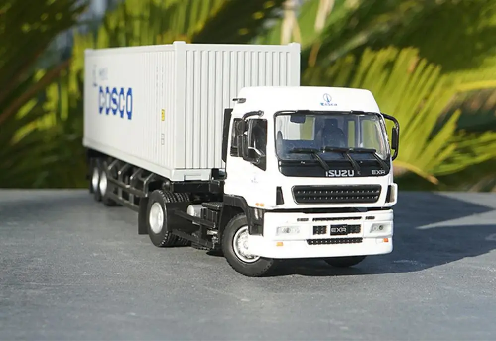 1/50 ISUZU грузовой автомобиль с прицепом COSCO белый литой автомобиль модель коллекции