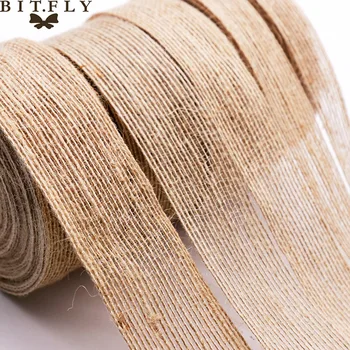 

BIT.FLY Nature Jute Burlap Ribbon Wedding DIY Decorations Rustic Flower Bottle Ribbon Christmas Festival Party Handwork Crafts