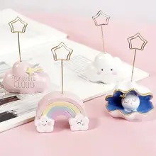 Креативные памятные карточки фото сообщение фото клип Примечание зажим стол цифры База держатель украшение стола LX9A