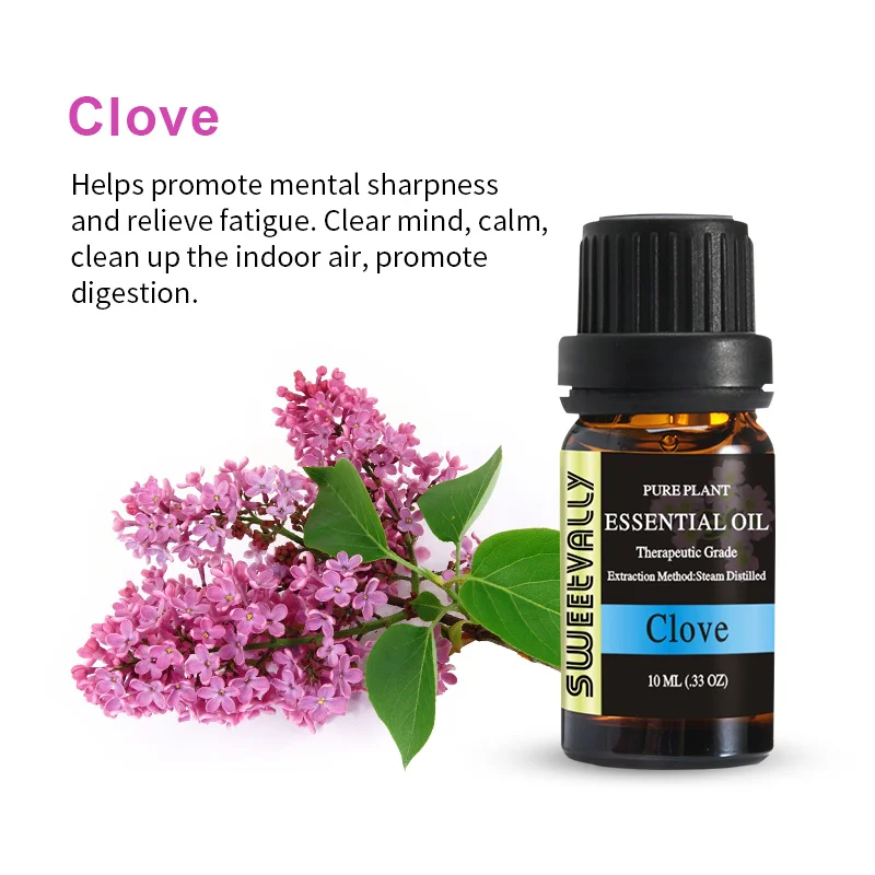 

1pc Pure Essential Oils For Organic Body Massage Relax Fragrance Oil Skin Aromatherapy Diffusers Clary Clove Essential Oi