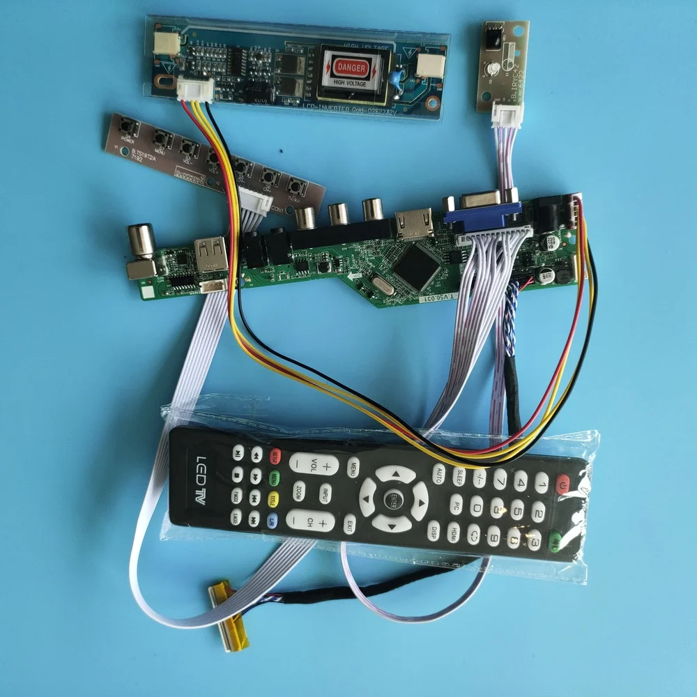 Kit de Placa Controladora para Ltn184ht03001 Vga av Lvds Hdmi Usb Tela Led Lâmpadas Painel de Áudio tv 1920×1080