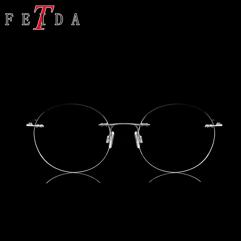 

FEIDA Pure Titanium Eyeglasses Frames Rimless Flexible Optical Frame Prescription Spectacle Frameless Glasses Eye glasses
