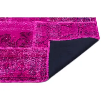 

Handmade Fuchsia Vintage Overdyed Patchwork Area Rug 120 X180 Cm-3'11''X5'11''