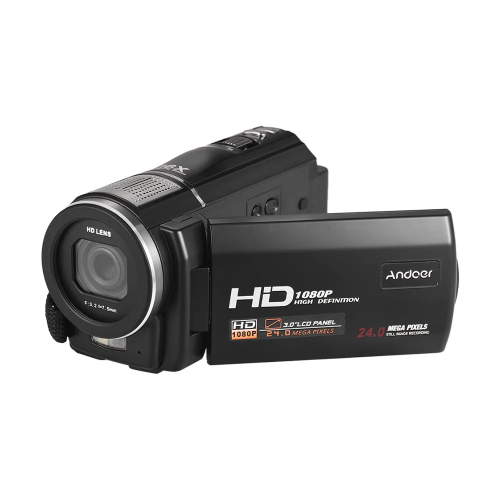 Andoer HDV-F5 Full HD Цифровая видеокамера DV рекордер видеокамера вращающийся ЖК-дисплей сенсорный экран с пультом дистанционного управления батарея