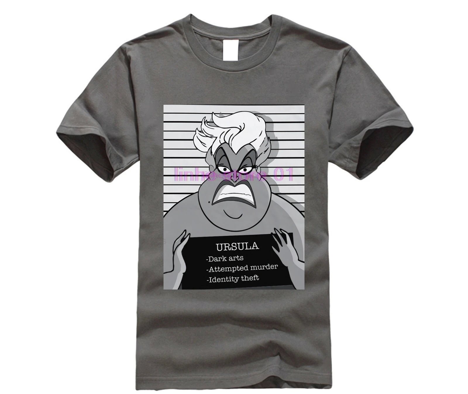 charcoal gray Мужская футболка s Ursula Mugshot, Модная белая забавная футболка, новинка, футболка для мужчин - Цвет: charcoal gray