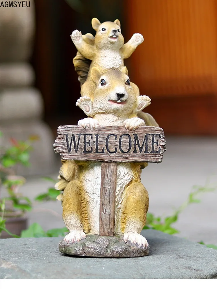 

AGMSYEU simple and cute creative simulation animal sculpture decoration resin crafts kindergarten courtyard balcony decoration