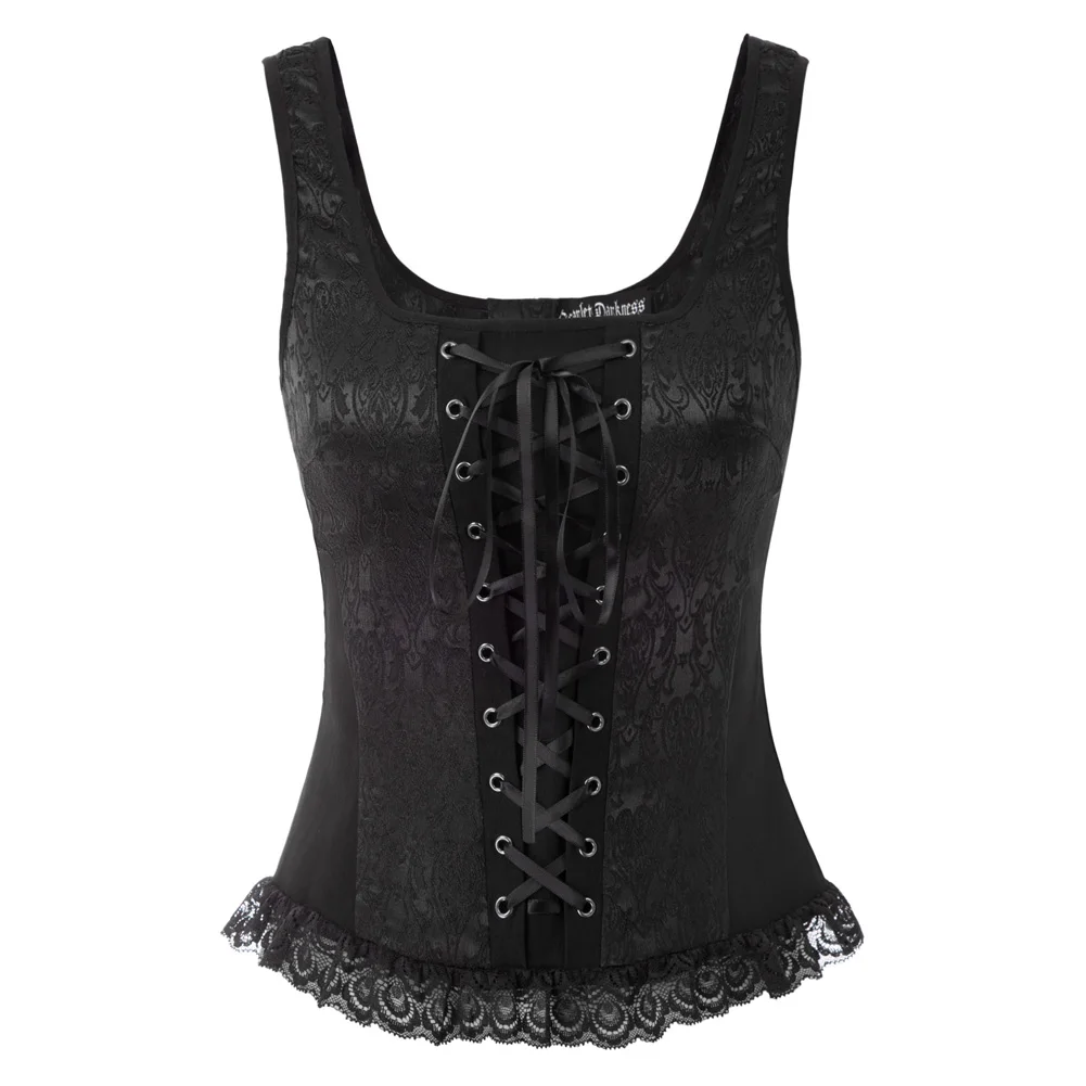 

Women's Jacket Clothes Summer Retro Elegant Jacquard Patchwork Slim Coat Sleeveless Square Neck Back Zipper Steampunk Tops Lady