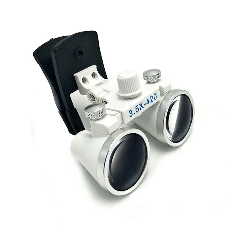 2.5X 3.5X Clip Type Binocular Loupe Pupil Adjustable Dental Loupe Hands Free Magnifying Glass for ENT Examination Dental Surgery