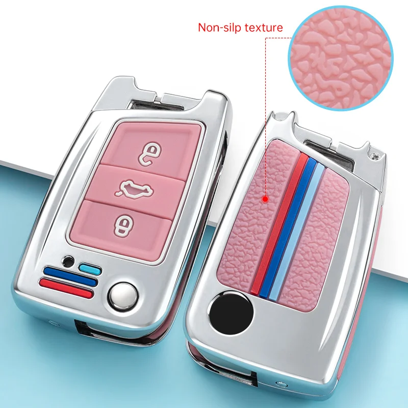 Copertura della cassa chiave dell'automobile in lega di zinco per VW Volkswagen Golf 7 MK7 Tiguan MK2 per SEAT Ateca Leon FR 2 Ibiza per Skoda Octavia A7 23 Copertura della cassa chiave dell'automobile in lega di zinco per VW Volkswagen Golf 7 MK7 Tiguan MK2 per SEAT Ateca Leon FR 2 Ibiza per Skoda Octavia A7 - H42907d0a6e7b403886c4250dcd70bab1f