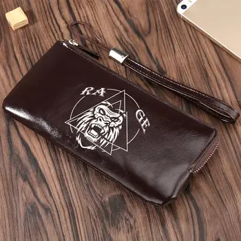 

Angry Gorilla Prints Wallet Men Zipper Purse Long Wallet for Man Card Phone Pocket Coin Money Bag Wallet billeteras para hombre