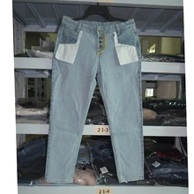 LANMREM новые весенние прямые джинсы контрастного цвета с разрезом и высокой талией, женские брюки с декоративными карманами TA02405