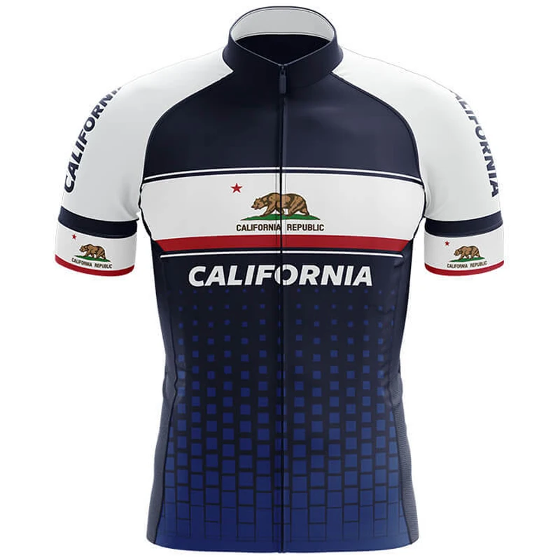 California Cycling Jersey Man Mountain Bike Clothing Quick Dry Racing
