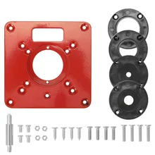 Mesa do roteador placa de inserção de madeira bancos fresadora de alumínio máquina placa ferramenta roteador madeira com 4 anéis