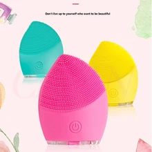 Розовый/Желтый usb зарядка силиконовый Очищающий Инструмент электрическая щетка для мытья пор массаж лица