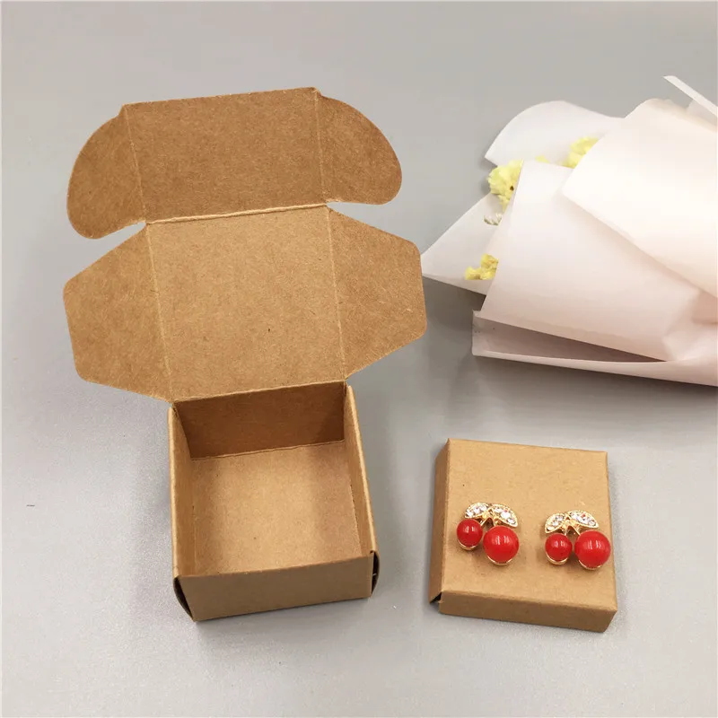 MM28 Paper Jewelry Boxes Earring Boxes Kraft Earring Packing Box