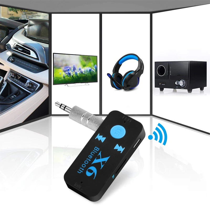 X6 Bluetooth 5,0 приемник 3,5 мм AUX стерео аудио Музыка с микрофоном HandFree беспроводной адаптер Поддержка TF карты