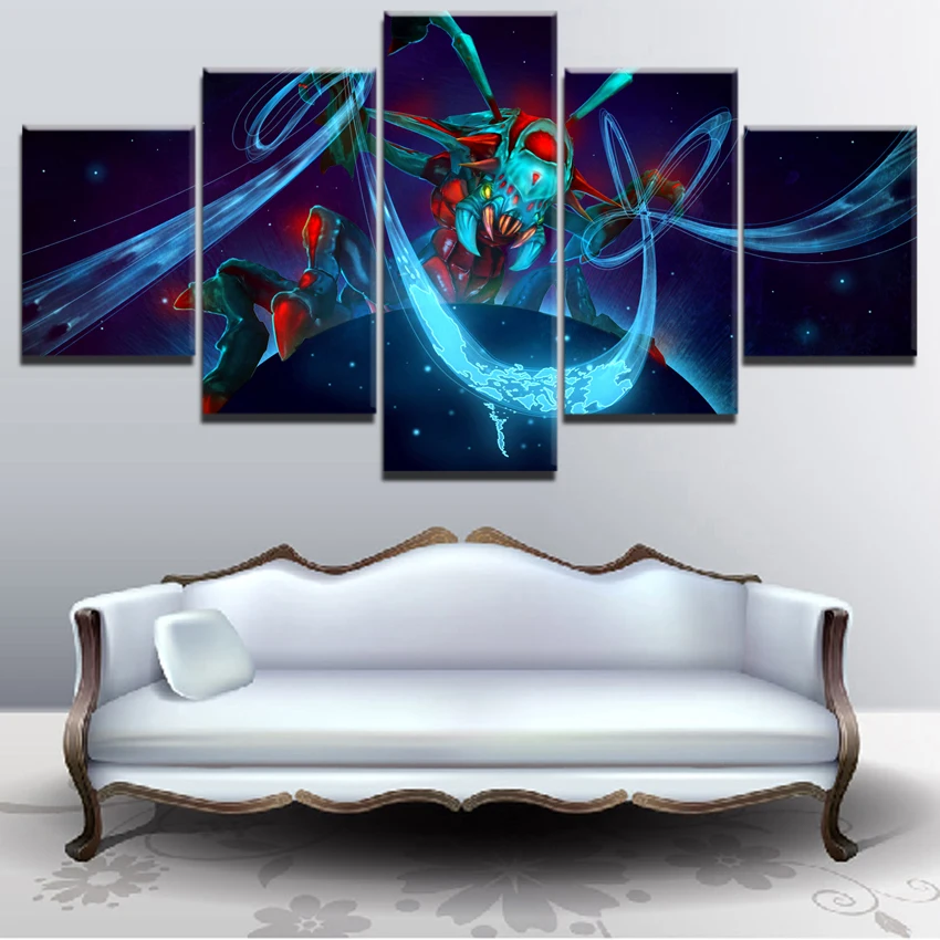 Canvas Printed Poster Modern Home Decoration 5 Pieces DotA 2 Paintings Wall Art Game Pictures Cuadr