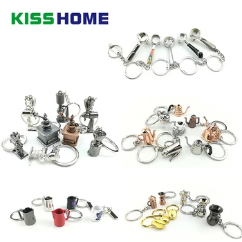

Coffee Keycgains Couple Coffee Key Chain Mini Tamper Beautiful Coffee Keyring Cafe Gift for Coffee Lovers Keychain Accessories