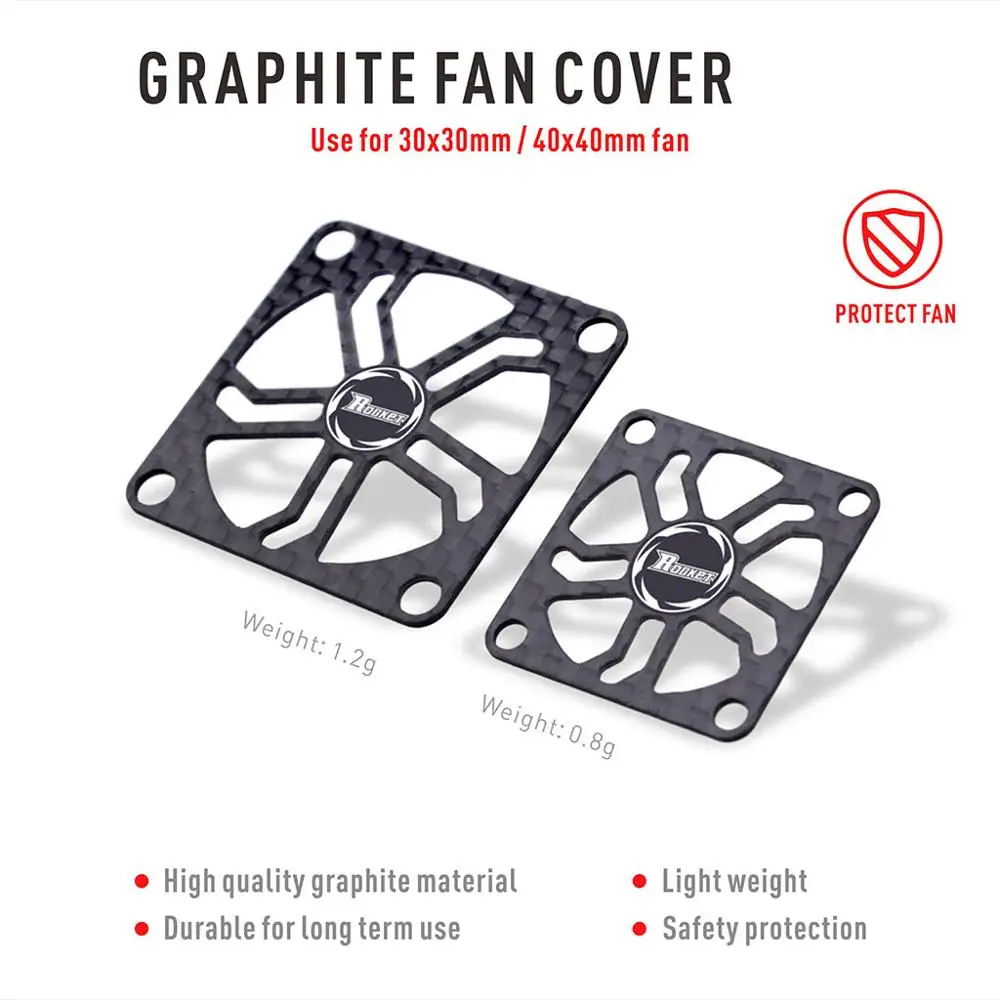 

Rocket 40x40MM 30x30MM carbon cooling fan cover & M3 * 14mm 4pcs screws RC motor / electric regulating fan protection cover