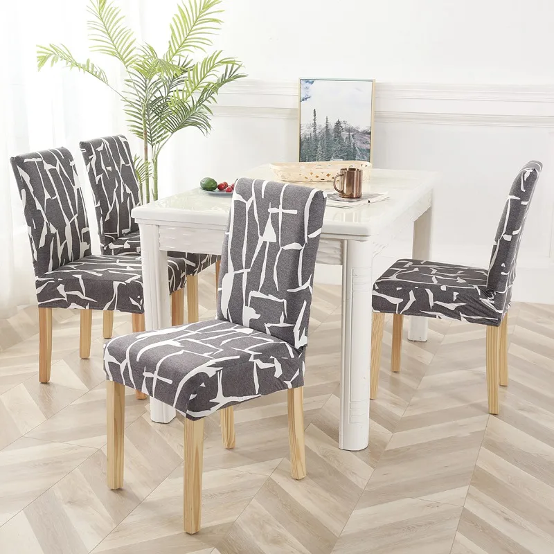 Online Esszimmer Stuhl Abdeckung Spandex 4 6 PCS Anti schmutzig Küche Sitz Abdeckung Stretch Armless Stuhl Schutzhülle für Bankett housse de chaise
