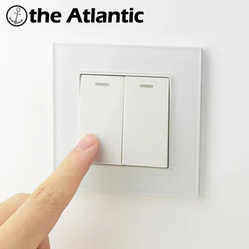 

Atlectric 1 2 3 4 Gang 1 2 Way Light Switch EU FR French Light Socket Lamp Light Power Electrical Outlet Glass Panel