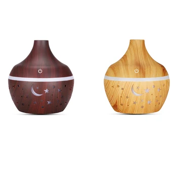 

USB Humidifier Aroma Essential Oil Diffuser Ultrasonic Wood Grain Air Humidifier Mini Mist Maker 7 LED Light Car Home