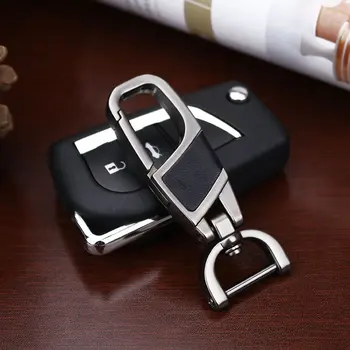 

Luxury Metal Car Key Ring Chain Holder Leather Keyring Keychain For Toyota Audi Bmw Citroen Buick Mercedes Benz Cadillac Dodge