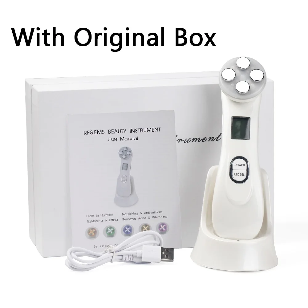 Мезотерапия для лица Электропорация радиочастотный светодиодный фотон подтягивающий уход за кожей лица - Цвет: with orignial box