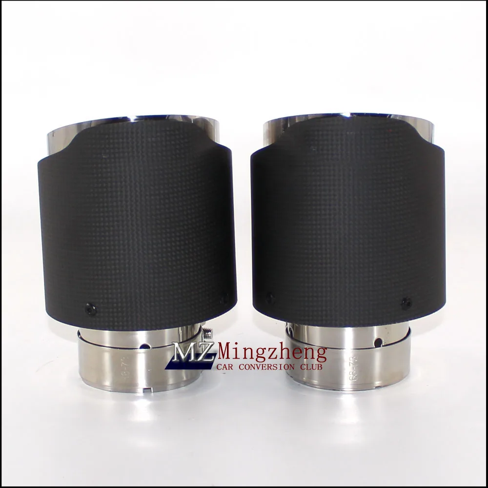 

1Pcs car styling A.K Carbon fiber + stainless steel universal Auto exhaust tip tailtip end pipe for bmw vw golf