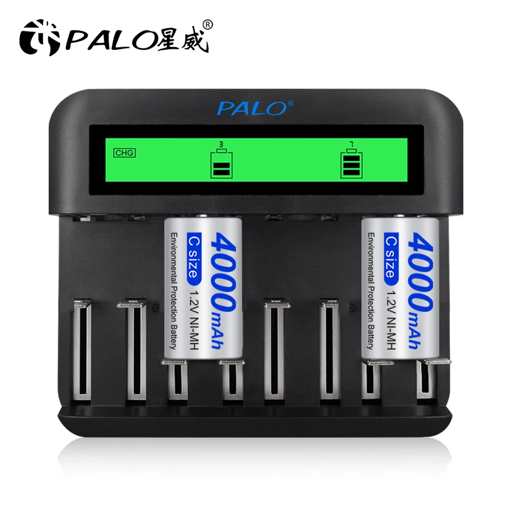 2-8pcs C Size LR14 Rechargeable Battery 4000mAh Type C Battery 1.2V NI-MH Rechargeable C Batteries for Flashlight Gas Cooker