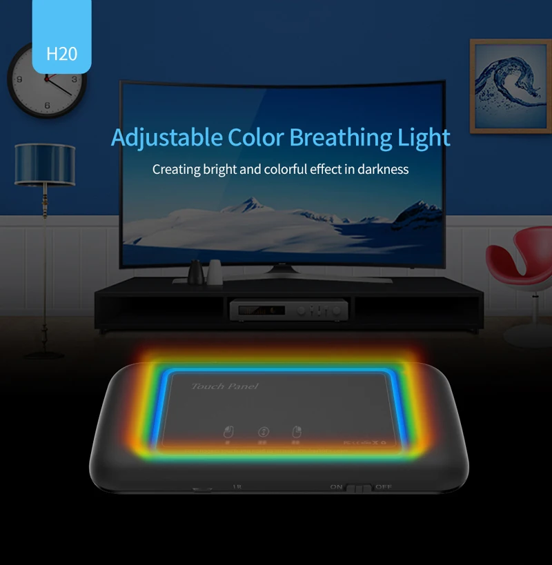 2.4G Mini Wireless Keyboard Backlight Touchpad Air Mouse IR Leaning Remote Control For Android Box Smart TV PC Laptop Windows