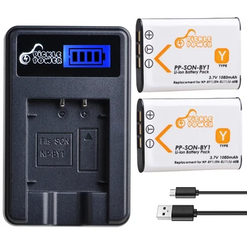 

2Pcs NP-BY1 NP BY1 Battery & LCD USB Charger for Sony NP-BY1 Nikon EN-EL11 LI-60B DLI-78 DB-L70 DB-80 HDR-AZ1 Coolpix S550 S560
