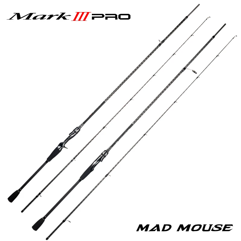 

New MADMOUSE MARK III PRO Lure Fishing Rod 1.98m 2.09m 2.28m N/ML Power MF Action Lure WT 3-21g 2pcs Spinning Casting Rods