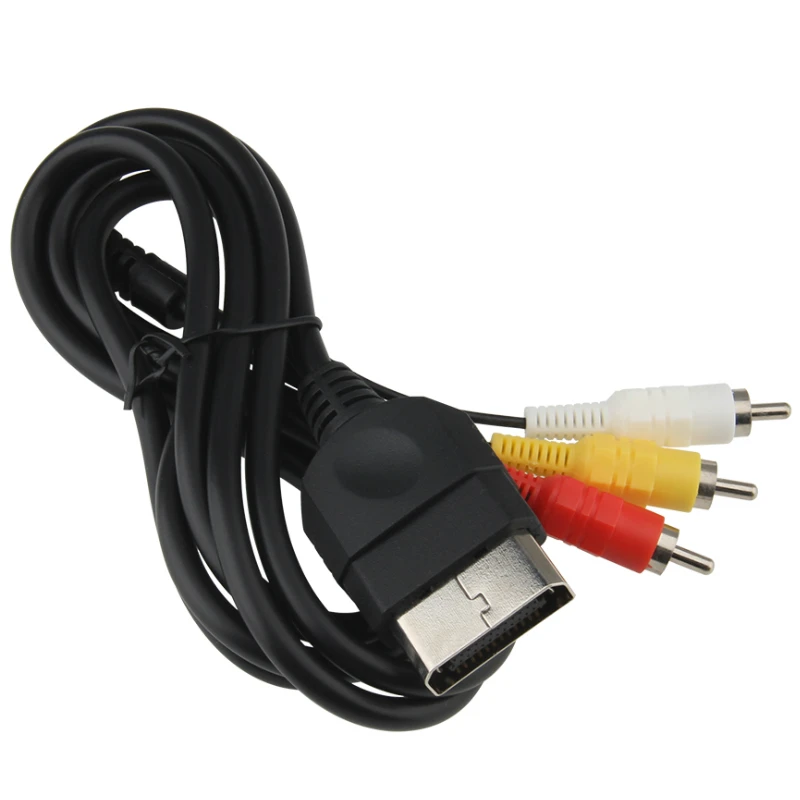 50pcs/lot 1.8M 6ft AV Audio Video Composite Cable Cord Adapter Connector Converter Component Lead RCA For XBOX CLASSIC 1