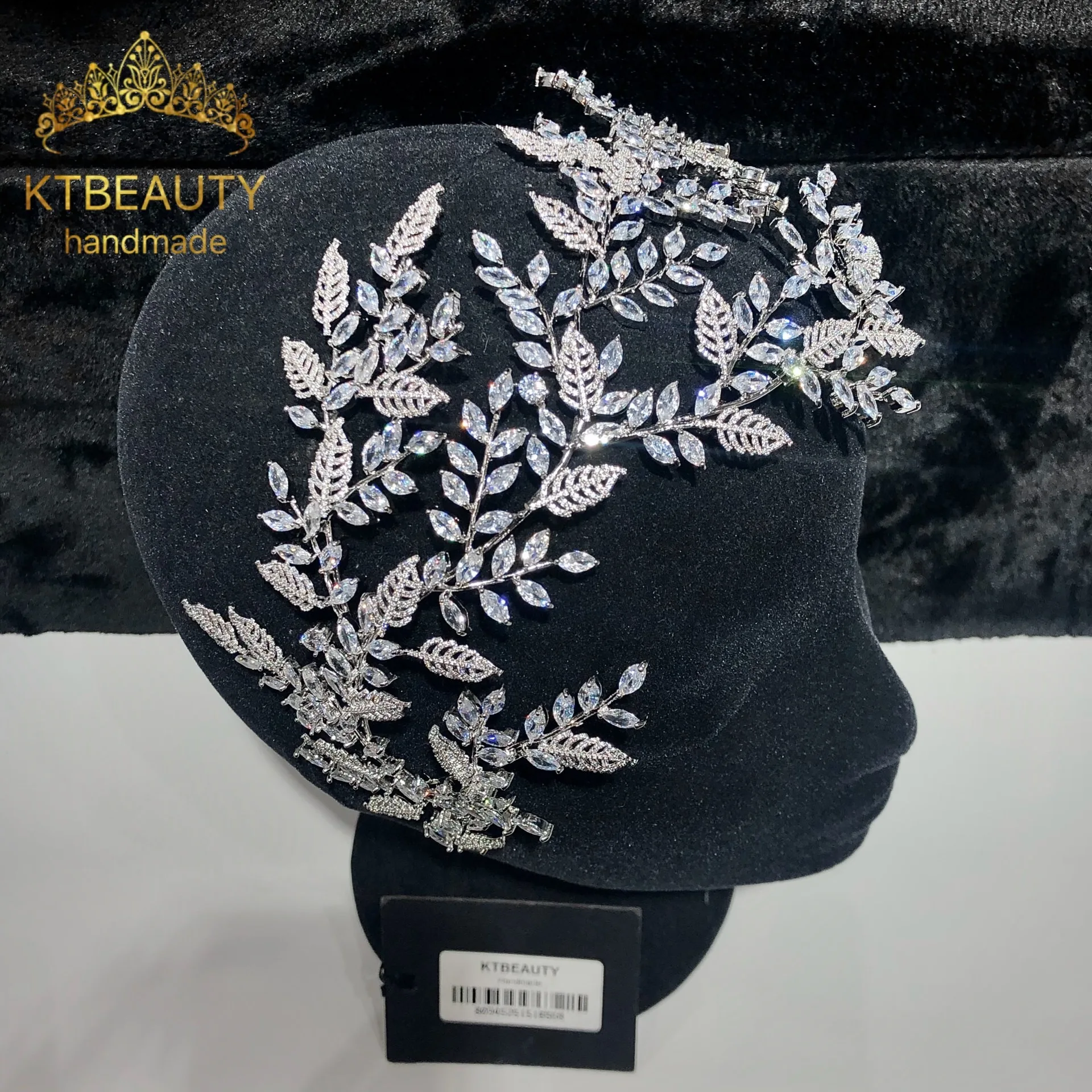New Rhinestone Zircon Custom Made Tiara Flowers Fashion Hairband Royal Bridal Wedding Dressing Crown Accessory Women Jewelry
