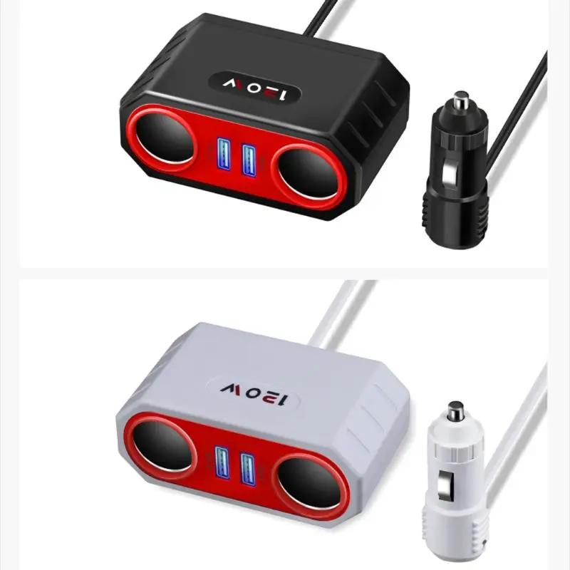 Автомобильное заднее сиденье двойной USB телефон зарядное устройство прикуриватель разветвитель адаптер питания