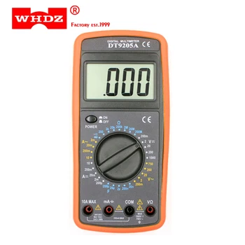 

WHDZ DT9205A Basic Digital Multimeter Capacitance hFE Test Ammeter Voltmeter Resistance Tester AC DC Electric LCD Handheld