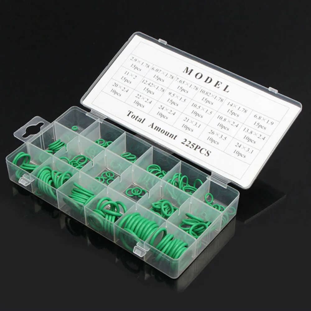 225pcs R22 R134a Car Air Conditioning Compressor O Ring Seal Assortment Set new arrival