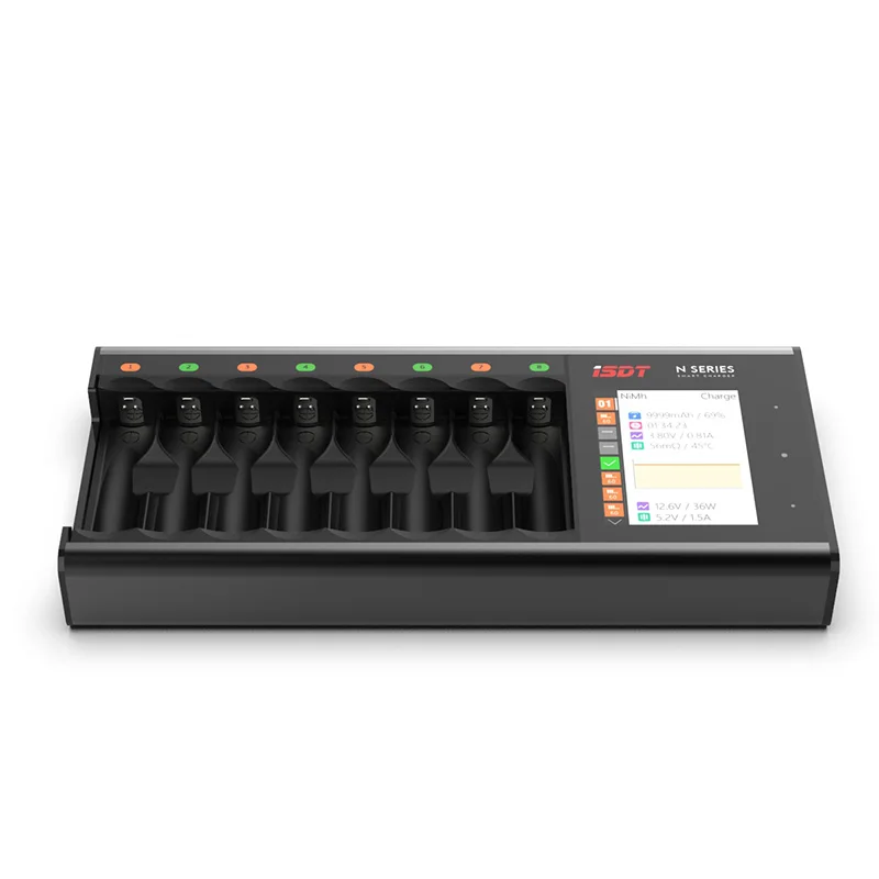 ISDT N8 LCD Display Universal Battery Charger,8-Slot Speedy Smart Battery Fast Charger for Rechargeable Batteries AA AAA Li-lon thumbnail 2