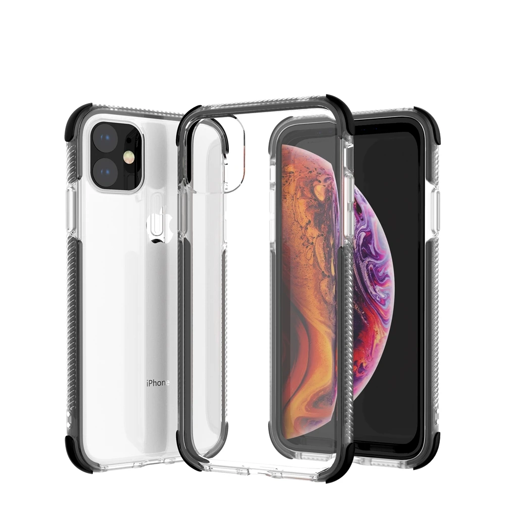 Разноцветный прозрачный мягкий чехол для iPhone 11 Pro X Xs Max XR 8 7 6 6S Plus Усиленный бампер