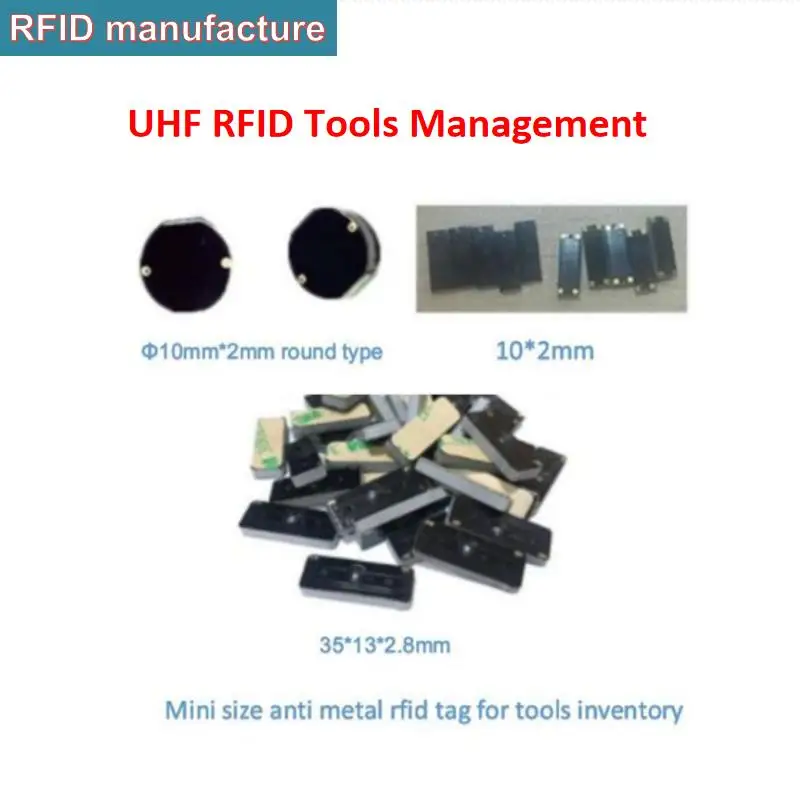 UHF RFID металлические бирки 10 шт. микро PCB rfid металлическая бирка Impinj Monza4QT пассивная Гибкая дальняя Дальность чтения для следа склада