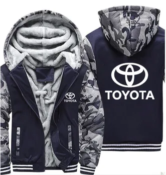 

Hoodies Men Toyota Car Logo Print Jacket Mens Hoodie Winter Thicken Warm Fleece cotton Zipper Camouflage Raglan Mens Coat Jacket