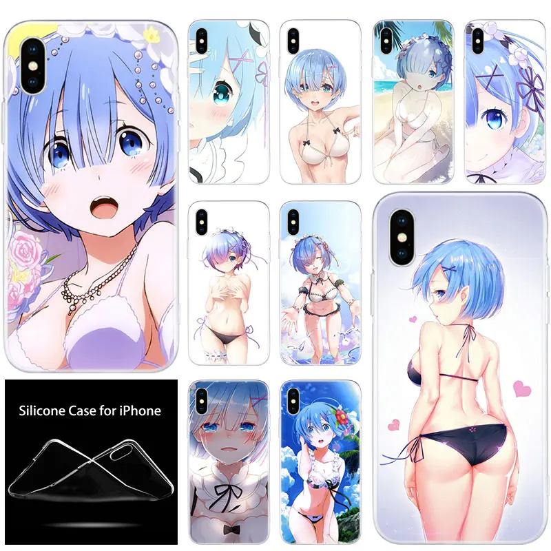 Роскошный мягкий силиконовый чехол для телефона аниме RE ZERO Ram Rem Apple iPhone 11 Pro XS Max X XR