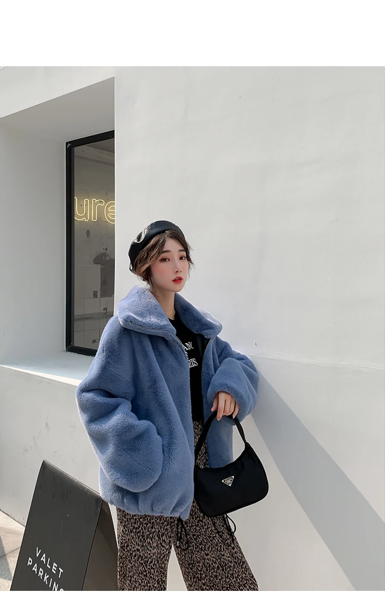 women's clothing winter outerwear coats new winter imitation grass Rabbit fur coat 1019
