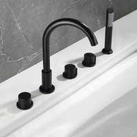 Becola 5PCS Gold/Chrome Bathtub Faucet Bathroom Extra Long Water Pipe Bathroom Tap Washbasin Faucet Black With Hand Shower 2