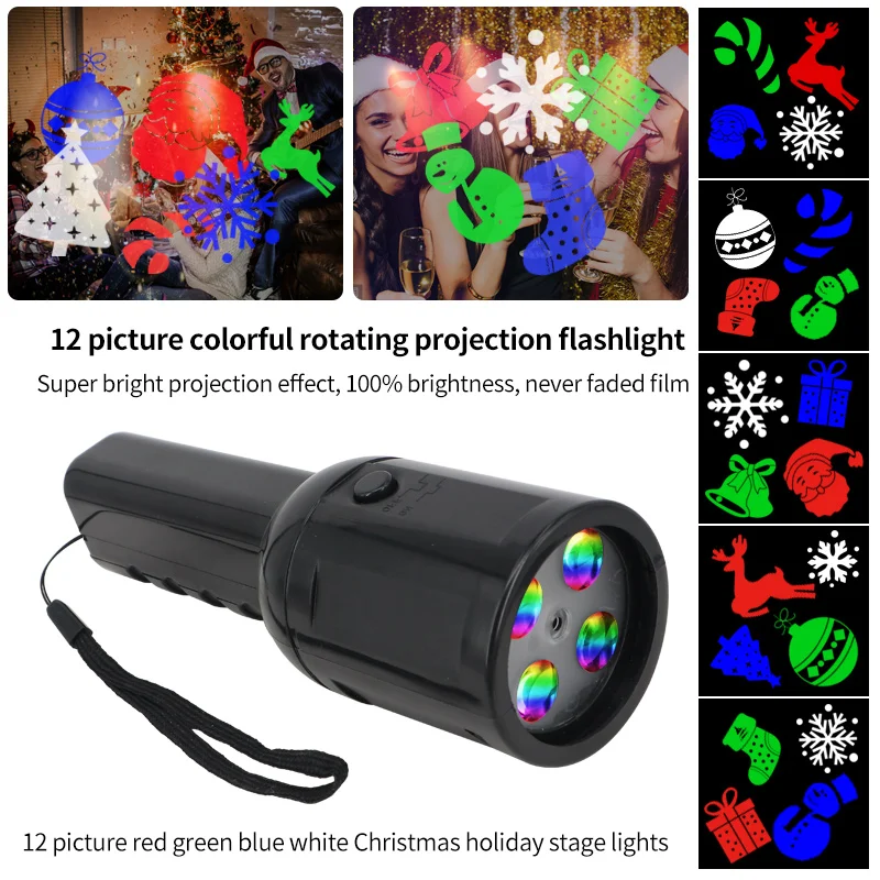 

Portable flashlight style rotating stage light Christmas projector light home party light Disco ball party lights KTV Xmas light