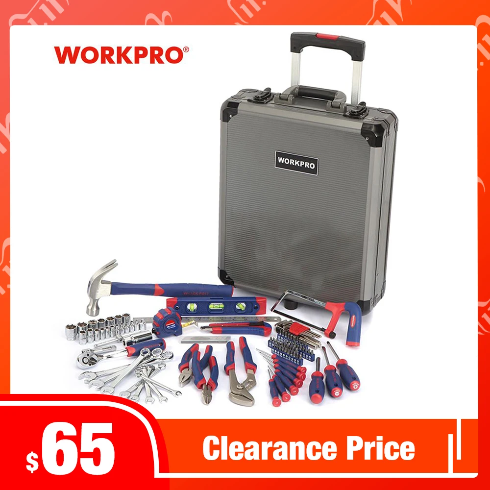 £61.17 Workpro 111pc Trolley Case Tool Set Aluminum Box Set Home