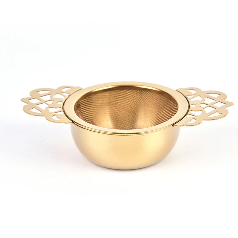 1Pcs Stainless Steel Tea Strainer Easy Clean Loose Leaf Traditional Hanging Herbal Double Ear Infuser Filter Reusable