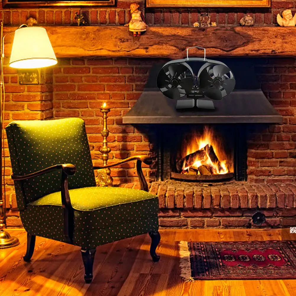 4/8 Blade Fireplace Fan Heat Powered Stove Fan Stove Fan Wood Burner Eco Friendly Quiet Fan Home Efficient Heat Distribution