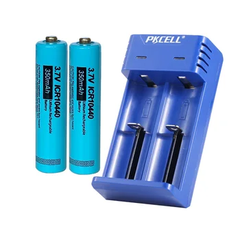 

PKCELL charger charge 3.7V AA/AAA 18650 26650 16650 18350 18500 li-ion battery Charger USB 5V 2A 2slot and 2PC ICR10440